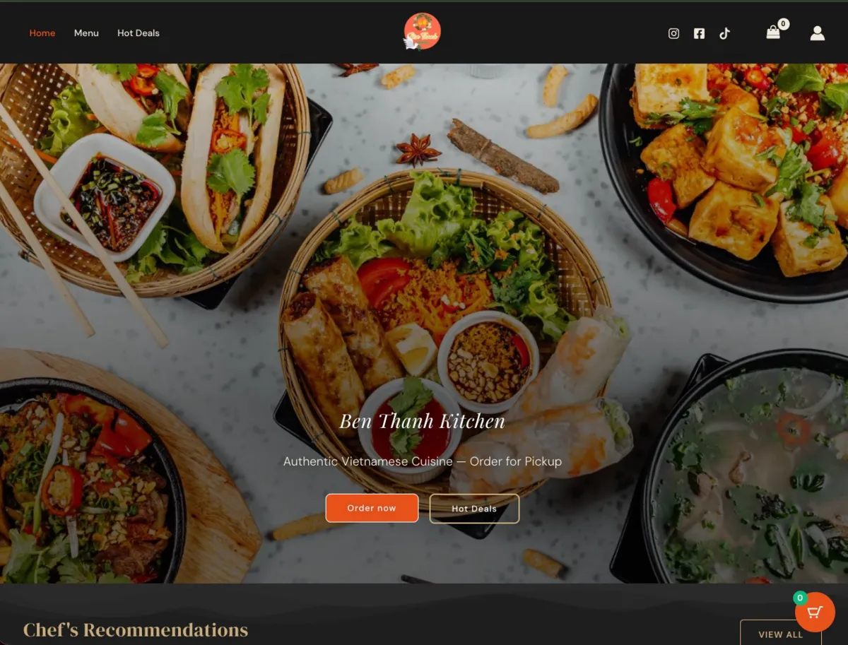 Ben Thanh Kitchen homepage