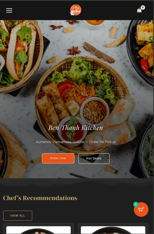 Ben Thanh Kitchen mobile view